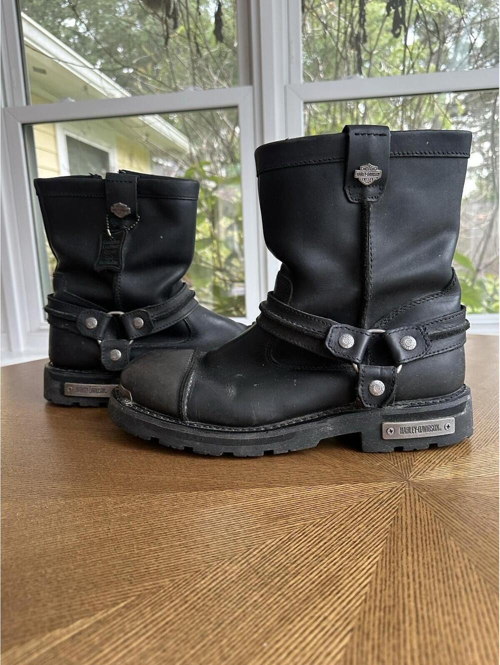 Harley Davidson Fletcher Harness Boots Men’s 12 M/Side Zip Black D96073 MSRP$200